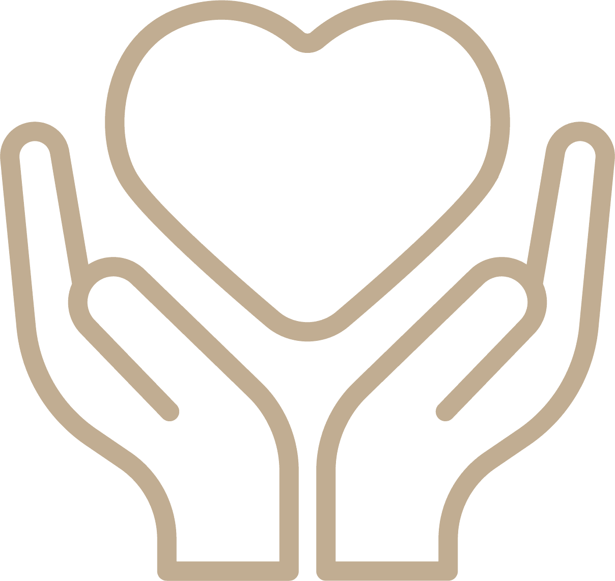 Hands holding heart icon